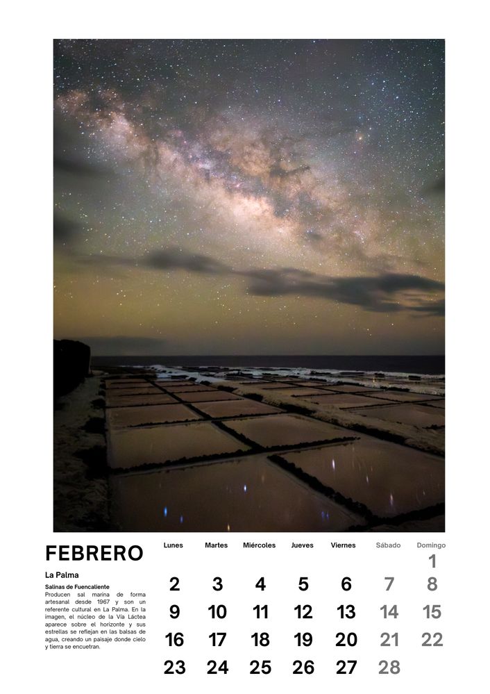 Febrero de 2026 del calendario de Iván Cárdenes Muñoz: Salinas de Fuencaliente, La Palma