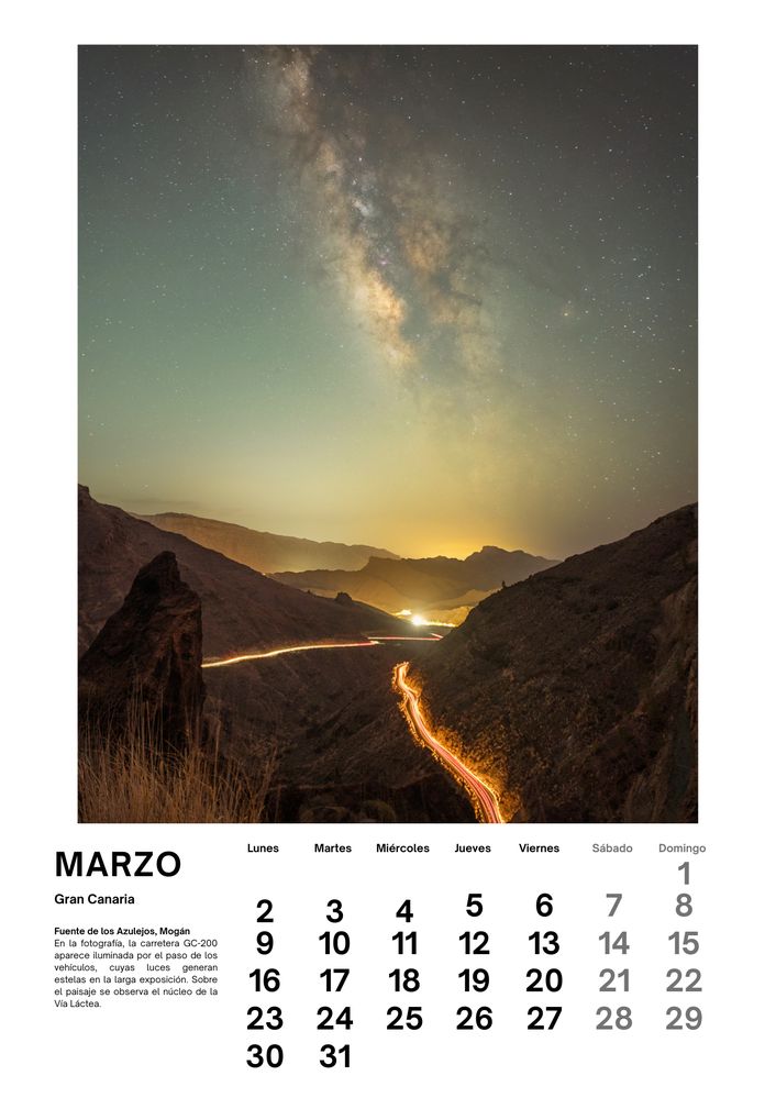Marzo de 2026 del calendario de Iván Cárdenes Muñoz: Fuente de los Azulejos, Mogán, Gran Canaria