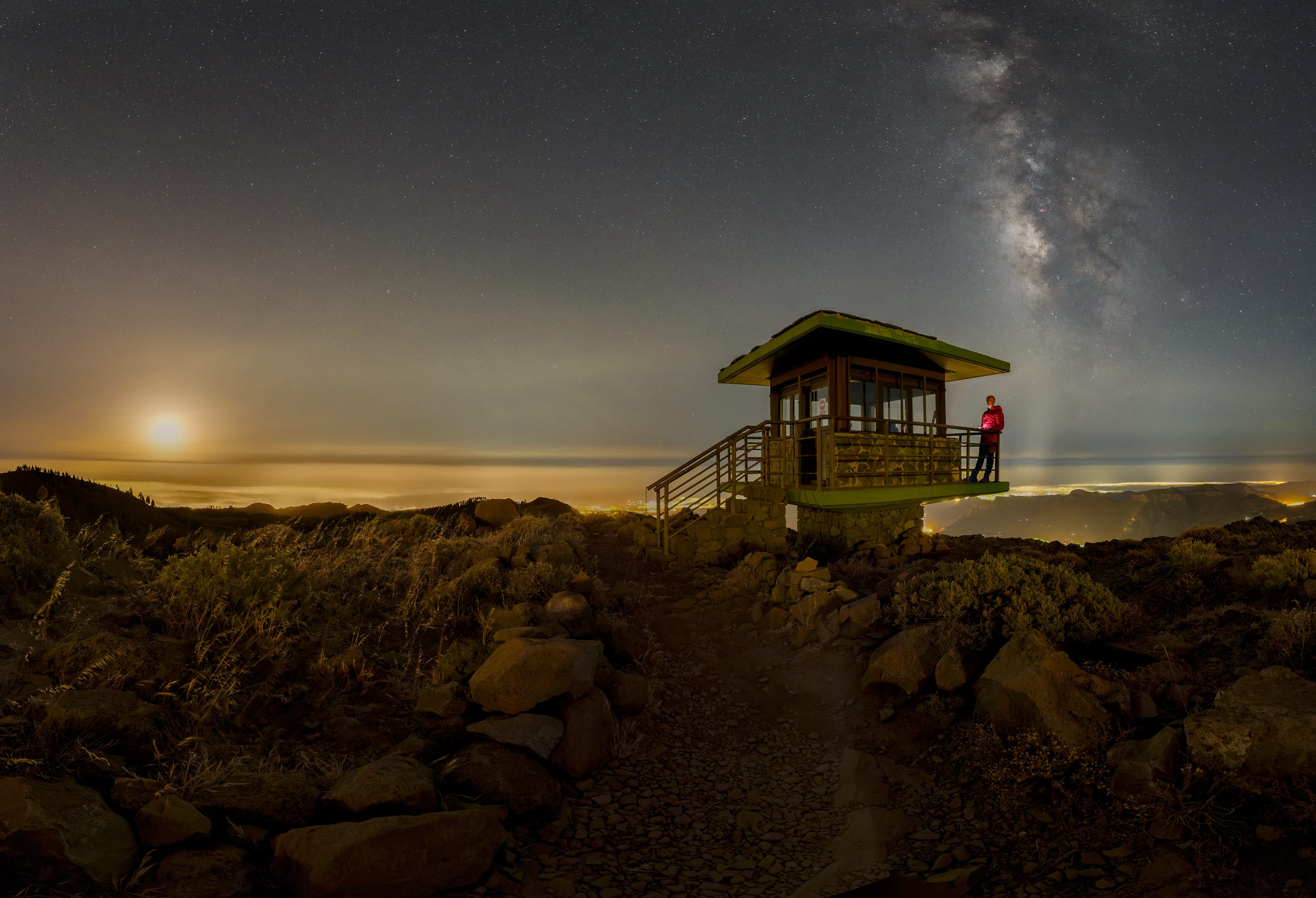 Vía Láctea sobre el mirador del Pico de la Gorra, Gran Canaria