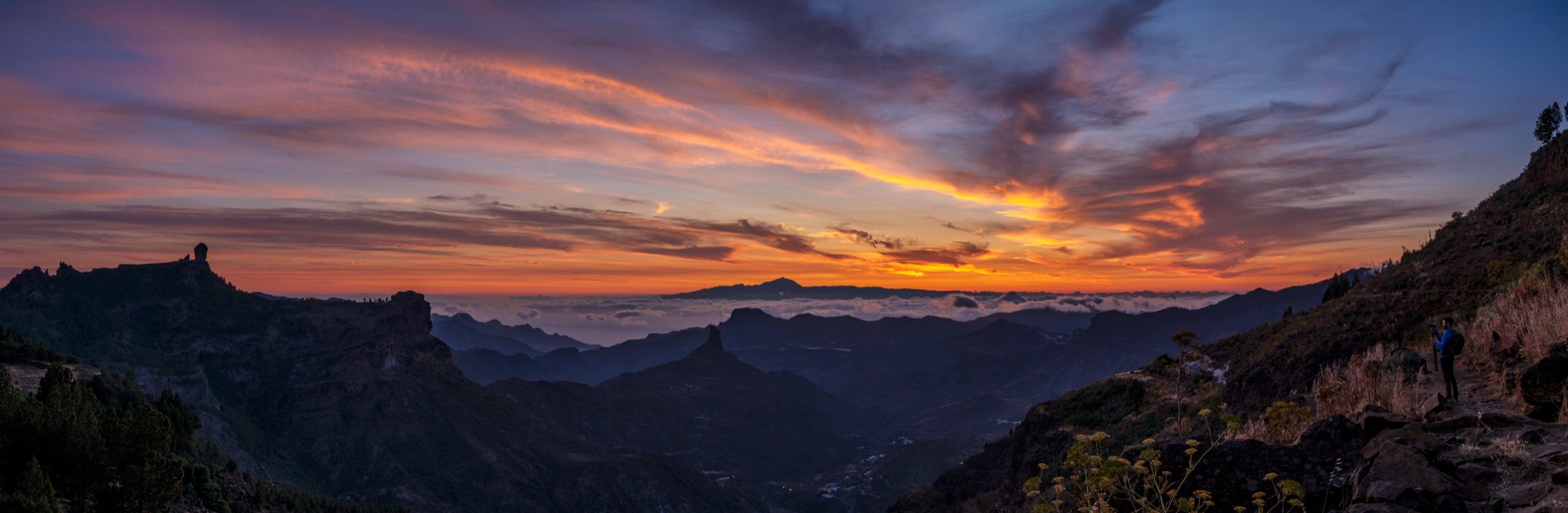 Panorámica Roque Nublo, Bentayga, Altavista, Teide