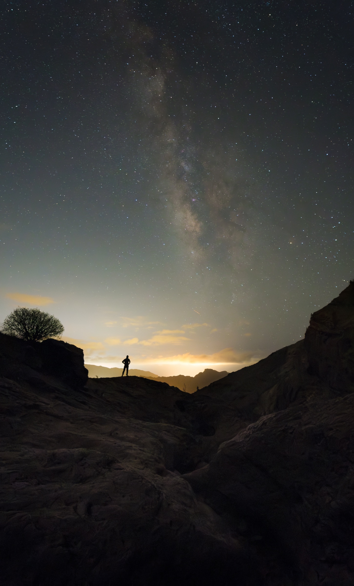 Vía Láctea sobre el mirador del Pico de la Gorra, Gran Canaria